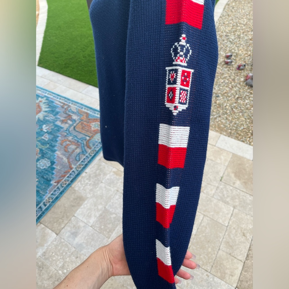 Vintage Jersild preppy knit sweater with coat of arms sleeve details - Picture 8 of 15